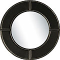 Black Faux Leather Meera Mirror