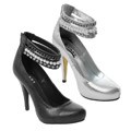 Glaze by Adi Women's Embellished Ankle Strap Stilettos