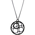 Sterling Silver 1/4ct TDW Black Diamond Circles Necklace