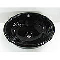 DeNovo Self-Rimming Decorative Porcelain Black Bathroom Sink