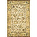 Handmade Antique Heritage Ivory/ Gold Wool Rug (5' x 8')