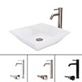 Fontaine Vessel Faucet and Square Porcelain Sink Combo
