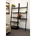 Cappuccino 2-piece Leaning Ladder Book Shelf With Laptop Desk