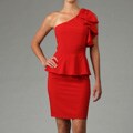 CC Couture Women's One-shoulder Ruffle Dress