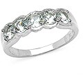 Sterling Silver Round-cut Aquamarine Ring