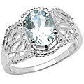 Sterling Silver Oval-cut Aquamarine Ring (1.45 mm)
