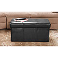Nottingham Black Bonded Leather Storage Ottoman Bench