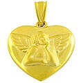 14k Yellow Gold Angel Heart Charm