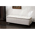 Brighton White Linen Storage Ottoman