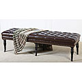Hastings Brown Tufted Bonded Leather Ottoman Bench