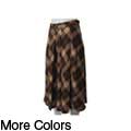 Adi Designs Junior's Belted High-waist Plaid Skirt
