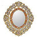 Hand-painted 'Dance of The Flowers' Mirror (Peru)