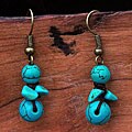 Hand-knotted Turquoise Earrings (China)