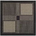 Indoor/ Outdoor Lakeview Black/ Sand Rug (7'10 Square)