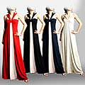 Evanese Women's Cross Tie Halter Dress with Contrast