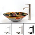 Fontaine Faucet and 'Tuscany Vinyard' Vessel Bathroom Sink Combo