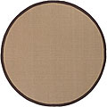 Hand-knotted Gazell Anti-slip Brown Rug (7'9 Round)