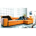 Orange Leather Sectional