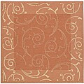 Indoor/ Outdoor Oasis Terracotta/ Natural Rug (7'10 Square)