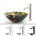 Fontaine Faucet and Koi and Lilies Pattern Vessel Sink Combo