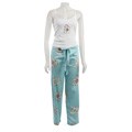 Aegean Apparel Women's Purse and Flip Flop Printed Pajama Set