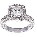 Tacori IV Sterling Silver Bloom-cut Cubic Zirconia Fancy Gallery Ring