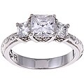 Tacori IV Sterling Silver Princess-cut Cubic Zirconia 3-stone Ring