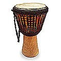 Sese Wood 'Kente Pillar' African Djembe Drum (Ghana)