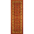 Indo Hand-tufted Kashan Rust Wool Runner (2'3 x 7')