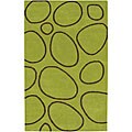 Hand-tufted 'Modern Rock' Green Geometric Wool Rug (8' x 10')