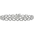 Sterling Silver 1/2ct TDW Diamond Open Heart Link Bracelet (J-K, I3)