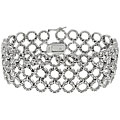 Sterling Silver 1ct TDW Diamond 3-row Circle Link Bracelet (J-K, I3)