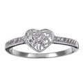 Details on Vintage Vendo Vending Machine Parts Sterling Silver Diamond Accent Vintage Heart Ring