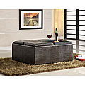 Faux Alligator Leather Print Cocktail Storage Ottoman