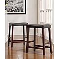 Nova Cherry Saddle Cushioned Seat 24-inch Barstools (set of 2)