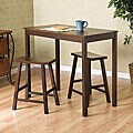 Espresso Breakfast Set with Saddle Style Barstools (Set of 2)
