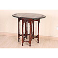 Hand-carved Mahogany Six-leg Drop Leaf Oval Table