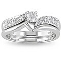 14k White Gold 1/3ct TDW Diamond Bridal Ring Set (H-I, I2-I3)