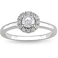 14k White Gold 1/2ct TDW Diamond Halo Engagement Ring (H-I, I1-I2)