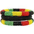 Red/ Green/ Yellow 3-piece Massai Bangle Set (Kenya)