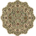 Hand-tufted Caspian Green Wool Rug (6' Round)