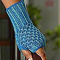 Alpaca Wool 'Turquoise Honeycomb' Fingerless Mitts (Peru)