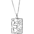 Sterling Silver Diamond Accent Cutout Flower Necklace