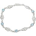 Sterling Silver Blue Cubic Zirconia Celtic Knot Bracelet