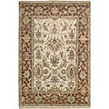 Hand-knotted Manchester Beige Wool Rug (5'6 x 8')