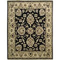 Hand-knotted Manchester Black/ Beige Wool Rug (8'6 x 11'6)