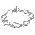 Silvertone 'Continuous Heart' Toggle Bracelet