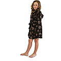 Children's Microluxe Peace Sign Hooded Bath Robe