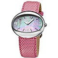 Joy Women's Ovalados Pink Leather Strap Watch