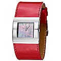 Joy Women's 'Cuadrods' Stainless Steel Leather Strap Watch